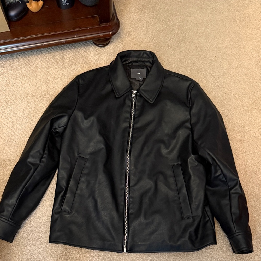 H&M Black Faux Leather Jacket